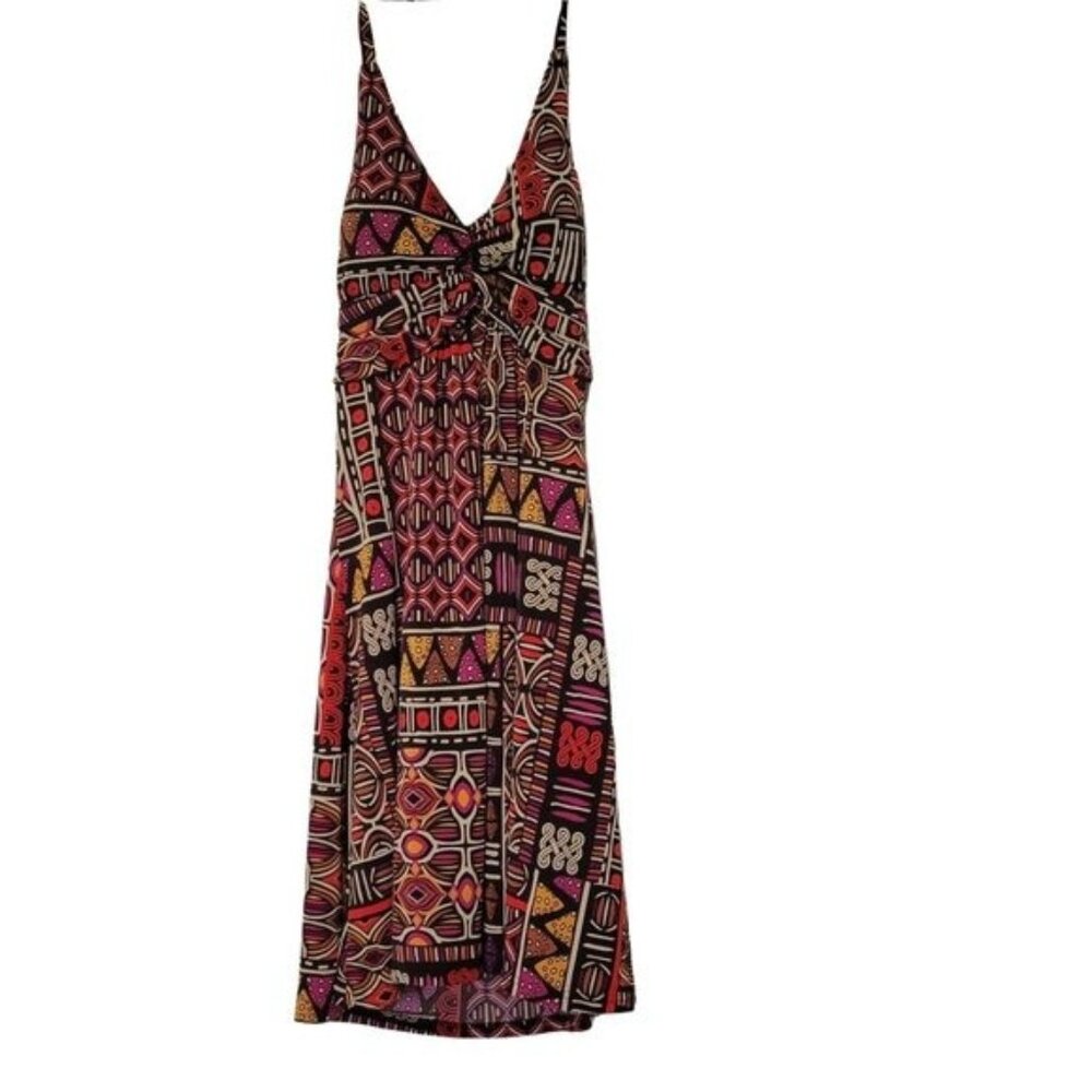 New directions halter style mini dress red print with padding women's 6 1196